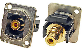 Gniazdo RCA Montaż na panelu Żeński, styki pozłacane 2A RS PRO