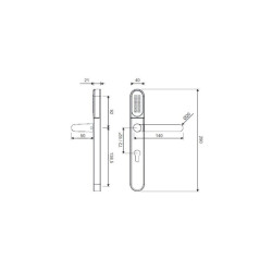 Klamka szyfrowa + RFID 72mm Bluetooth, Slim 72mm z klawiaturą, WAFERLOCK