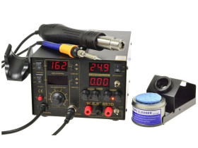 Stacja lutownicza 853D5A, zasilacz 30V 5A, grotówka 75W