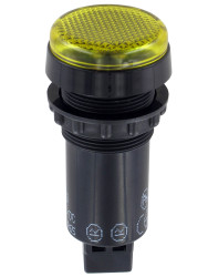 Lampka kontrolna do montażu panelowego 24V, Żółta 22mm LED Czarny Sloan