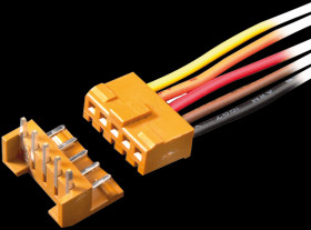 PCB connector angled, brown, 5-pin