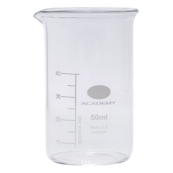 Academy Tall Form Glass Beaker With Spout 50ml Pack of 12