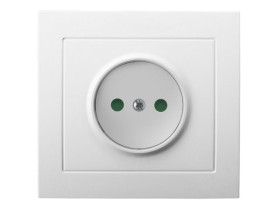 KIER Gniazdo pojedyncze z przesłonami biały GP-1WP/00 OSPEL