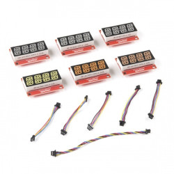 Alphanumeric Display Kit - zestaw 6 wyświetlaczy alfanumerycznych - Qwiic - SparkFun KIT-19297