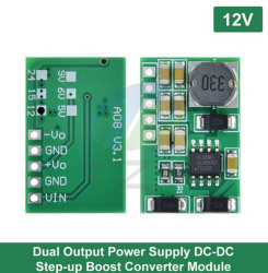 MINIATUROWA PRZETWORNICA NAPIĘCIA STEP-UP 3,3-11V--> NAP. SYMETRYCZNE +12V -12V DD1718PA XL6007 (MOD-50239)