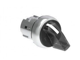 Przełącznik 3 pozycyjny 1-0-2 metalowy podświetlany fi22mm pokrętło krótkie Biały LPSSL1308