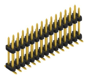 Pin header, 30 pole, pitch 2 mm, angled, black, SLY12SMD09230G