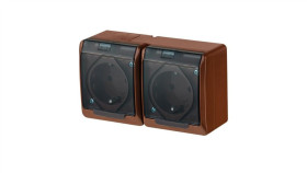 Hermes Gniazdo Podwójne Z/U 2P+Z Schuko Ip44 Brązowe 0325-05