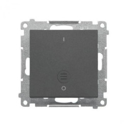 Simon 55 Łącznik dwubiegunowy z podświetleniem LED (moduł) 10 AX, 250 V~, szybkozłącza Grafitowy mat TW2L.01/116