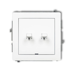 DECO Mechanizm łącznika zwiernego, dwubiegunowego w stylu amerykańskim (dwa klawisze bez piktogramów, osobne zasilanie), biały m
