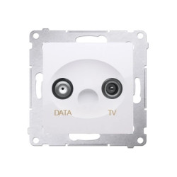 Simon 54 Premium Gniazdo TV-DATA dwa porty wyjśiowe typu F (moduł) białe DAD1.01/11