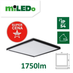 Plafoniera LED AZPO LED 17,5W-NW-L-B IP54 kwadratowa 1750lm 4000K barwa neutralna czarny 31509