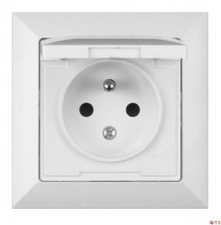 Gniazdo podtynkowe z/u IP44 p/t Pola białe, 33030