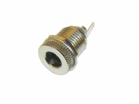 Gniazdo DC 2,1/5,5mm 2pin fi-9,6mm przykręcane do obudowy metalowe