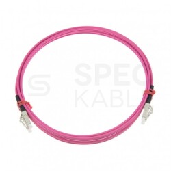 Patchcord światłowodowy FO MM LC/UPC-LC/UPC duplex 50/125 OM4 2.8mm bezhalogenowy LSOH erikaviolet 5m PFOT