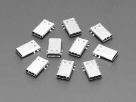 Adafruit Edge-Launch USB Type C SMT Plug Connector - Pack of 10