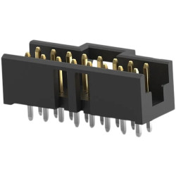 Pin header, 24 pole, pitch 2 mm, straight, black, 2-2823408-4