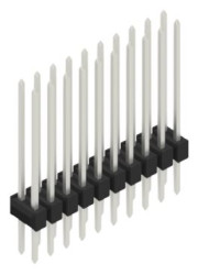 Pin header, 20 pole, pitch 2.54 mm, straight, black, 10053718