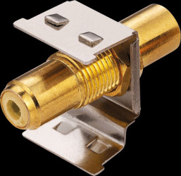 26110396 RCA keystone coupling, metal, yellow
