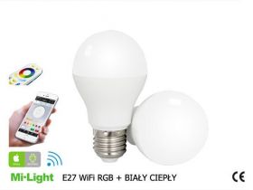 MI.LIGHT LAMPA LED WIFI RGB+W 6W E27