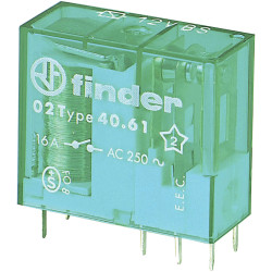 Finder 40.61.7.024.4001pcB Relay 24V DC 16A change-over EN certified