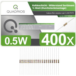 Quadrios 201711P003 Carbon film resistor set Axial lead 0.5 W 5% 400 pcs
