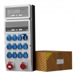 Rozdzielnica budowlana z licznikiem eXT-S/FI 32A 16A 12x230V Schuko Mennekes Doktorvolt 0762