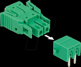 65952 Terminal block set, PCB 2 pin 3.81 mm