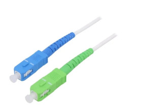 SCA-SCU/OS2-020WH Patch cord światłowodowy OS2 SC/APC, SC/UPC 2m LSZH biały