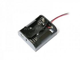 Koszyk na baterie 2xR14 + kable do lutowania