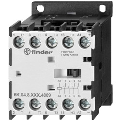 Finder 6K.04.8.024.4712 mini contactor 24V coil 3NO/1NC 12A Rail mount