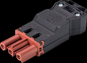 92.931.5853.0 Socket, 3-pin, brown, screw connection