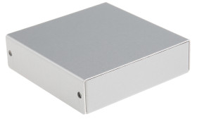 Obudowa Aluminium szerokość zew. 90 mm długość zew. 90 mm wys. zew. 25 mm Takachi Electric Industrial Srebrny