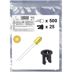 Quadrios 25O205 LED Set Yellow Circular 5 mm 700 mcd 20 mA 2.0 V Wired