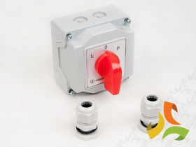 Wyłącznik krzywkowy 25A L-O-P (lewo prawo) IP44 rozłącznik w obudowie z płytką przednią 8454-200 TAREL