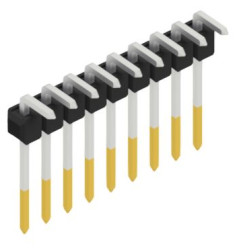 Pin header, 9 pole, pitch 2.54 mm, angled, black, 10053030