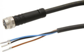 VKE00075, Kabel połączeniowy, 50 m, żeński M8 (gniazdo) 3-pinowy prosty, wolny koniec przewodu, 3x0,34 mm², PUR