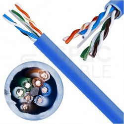 Kabel sieciowy U/UTP kat.6 skrętka 4x2x0,54mm wewnętrzny Dca bezhalogenowy LSOH niebieski Telegärtner