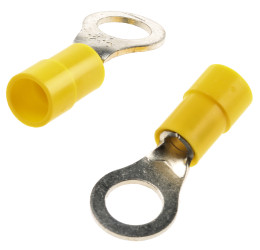 Zacisk oczkowy rozmiar przewodu 6mm² Ø , M7 izolowany średnica wew 7.4mm Żółty RS PRO