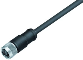 Sensor actuator cable, M12-cable socket, straight to open end, 8 pole, 2 m, PUR, black, 2 A, 79 3580 32 08