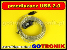 Aktywny przedłużacz portu - repeater - USB 2.0 / długość 5m