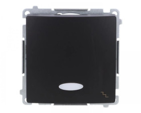 Simon Basic Łącznik schodowy z podświetleniem LED (moduł) 10AX, 250V, szybkozłącza, czarny BMW6L.01/49