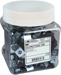 Mounting screw &amp; clip nut kit, steel, (L) 16 mm, CLPKIT1032-100
