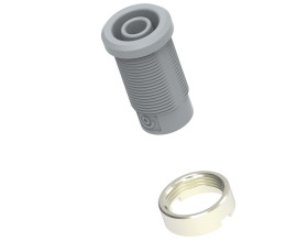 Gniazdo bananowe Żeński Gwint M3 Szary 36A Electro PJP rozmiar 4 mm