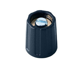 Pokrętło potencjometru oś: 6mm średnica: 13,5mm Wałek okrągły Czarny OKW