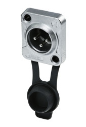 Złącze XLR 3 -pinowe Montaż w gnieździe XLR Męski Srebro