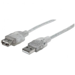 Przedłużacz USB 2.0 A-A M/F 4,5M Srebrny 340502