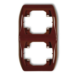 TREND Ramka pionowa podwójna brązowy 4RV-2