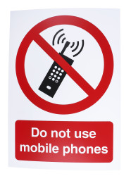 Znak zakazu Sztywny plastik PP Czarny/czerwony/biały Zakaz używania telefonów komórkowych, Do Not Use Mobile Phones,