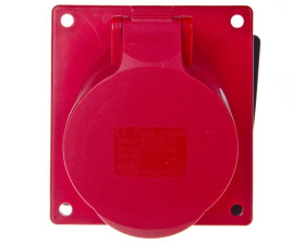 Gniazdo tablicowe skośne 32A 5P 400V /100x97/ czerwone IP44 425-6f9